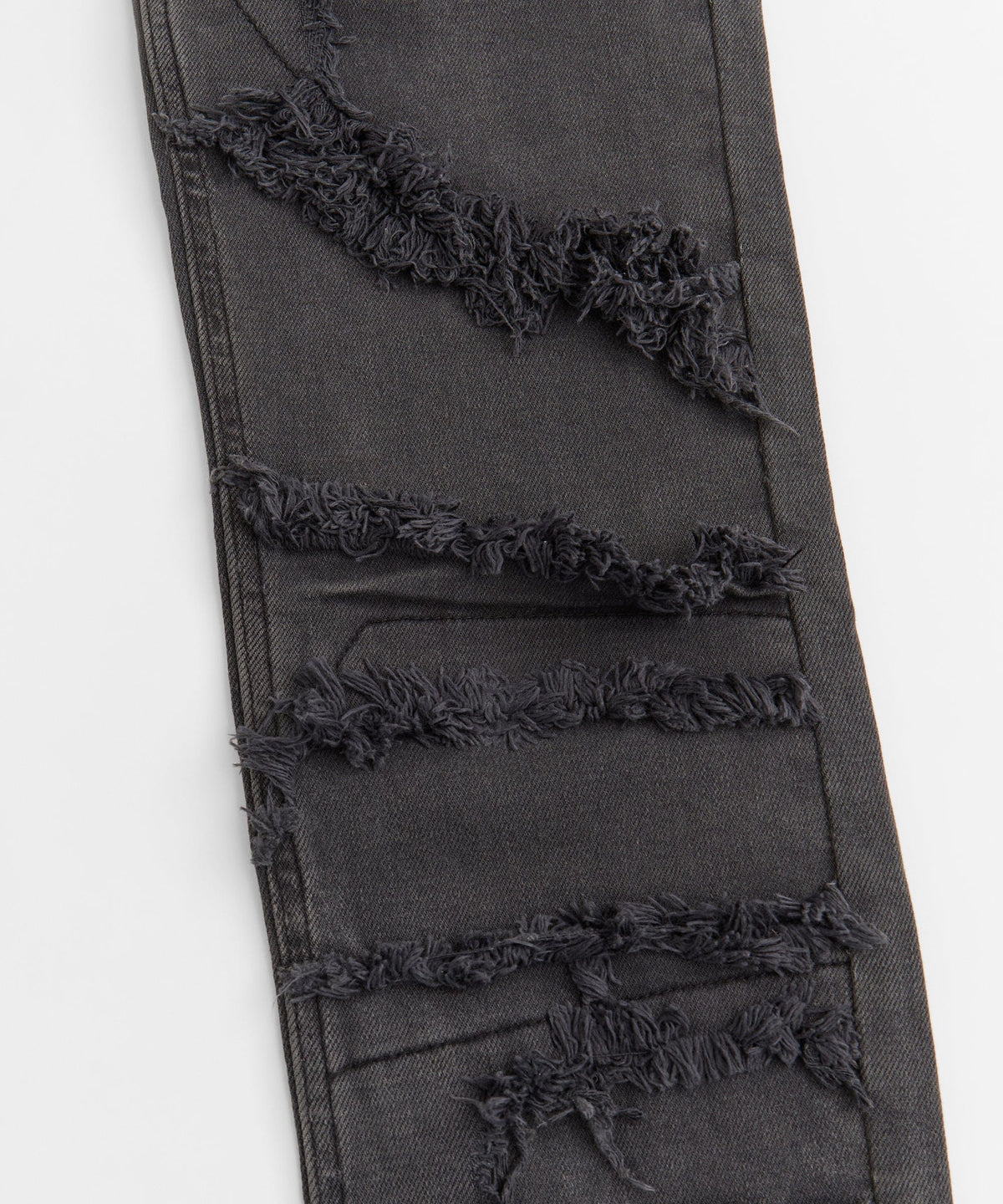 Heavy Distressed Frayed Skinny Jean - Dark Grey