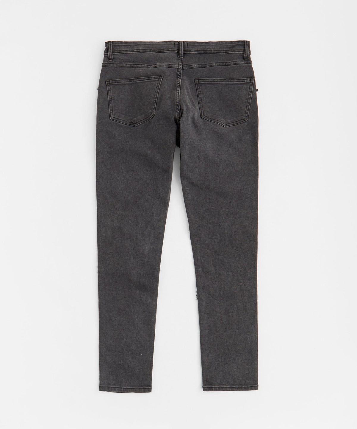 Heavy Distressed Frayed Skinny Jean - Dark Grey