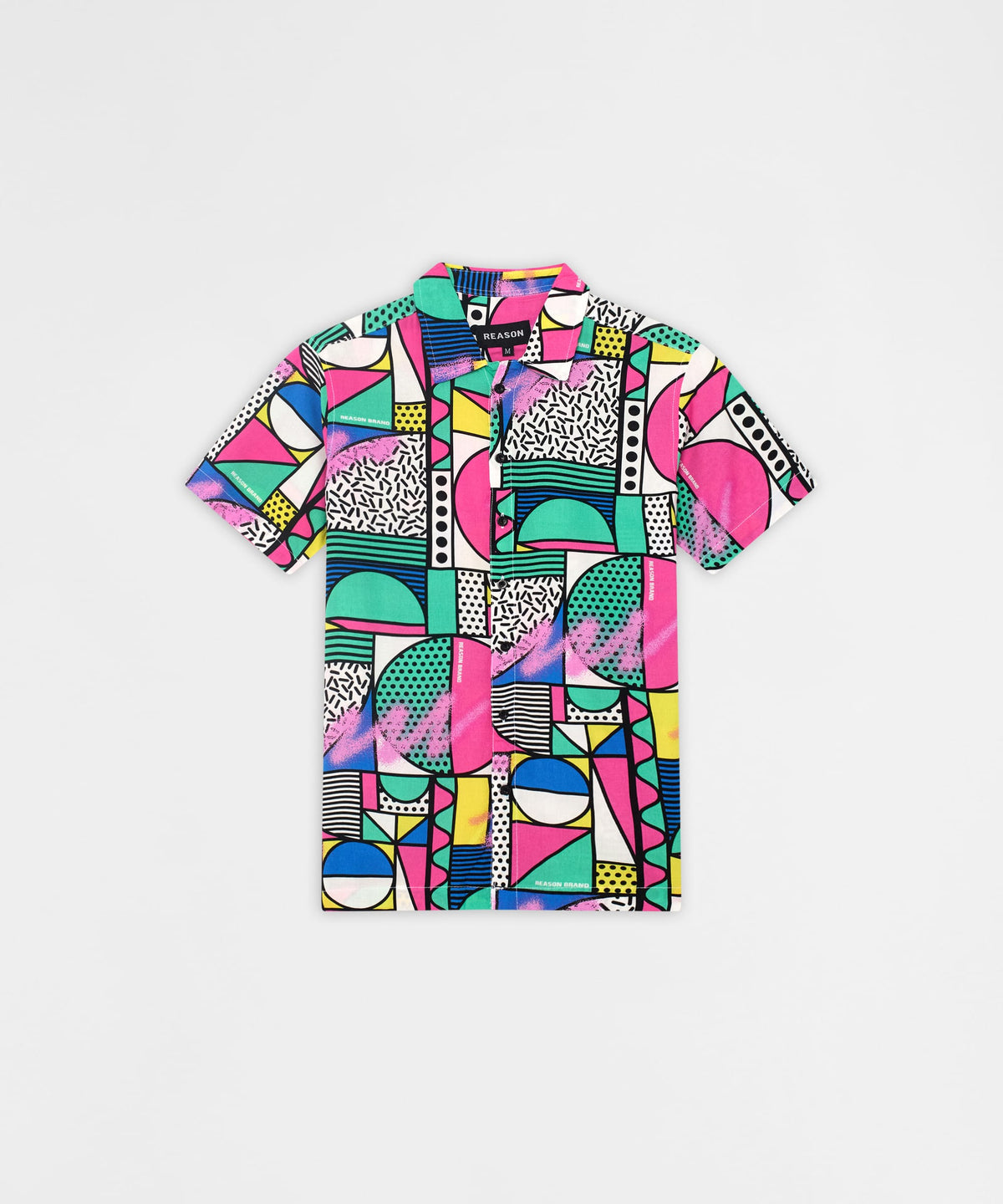 Memphis Viscose Button-Down Short Sleeve Shirt - Multicolor