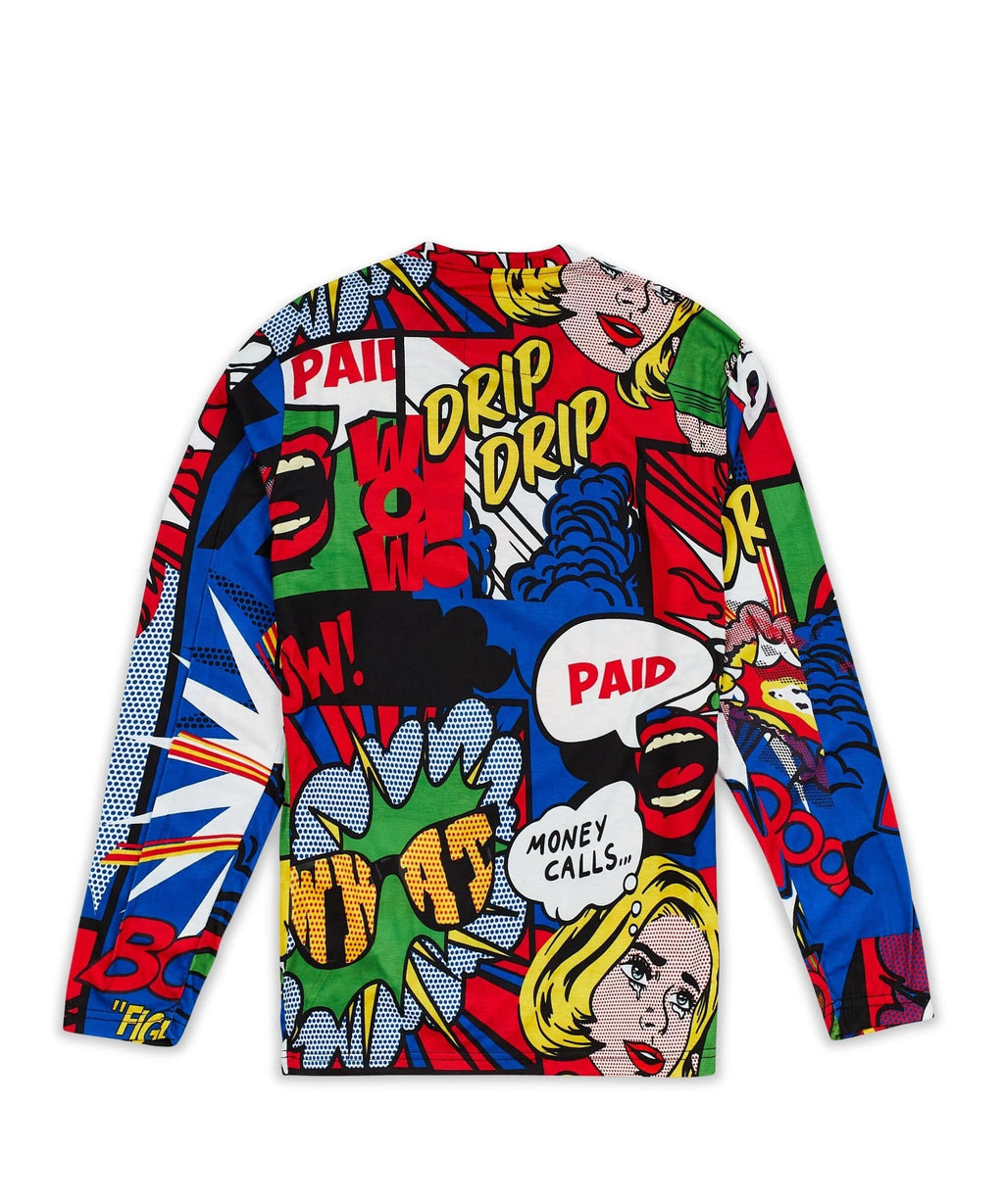 Money Drip Allover Print Long Sleeve Tee