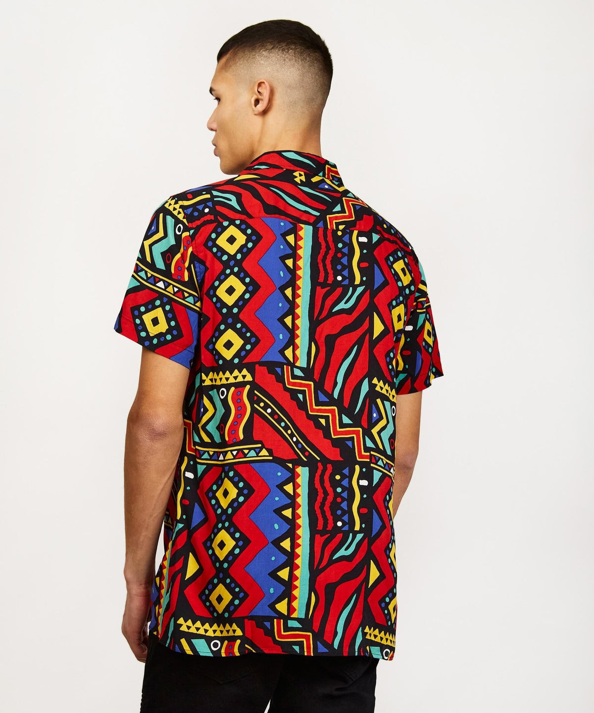 Heritage Viscose Button-Down Short Sleeve Shirt - Multicolor