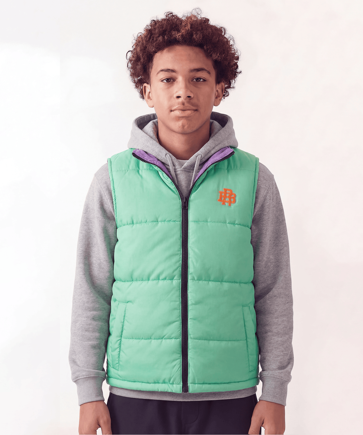 Fresh Start Kid's Reversible Puffer Vest - Sage