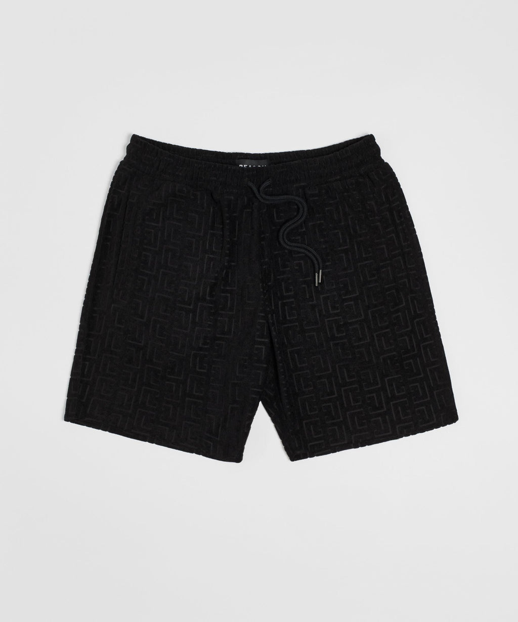 Greco Embossed Towel Set - Black