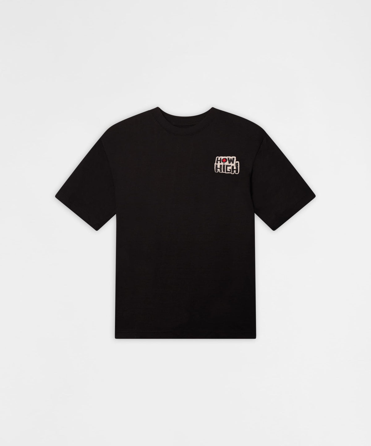 How High Crew Embroidered Short Sleeve Tee - Black