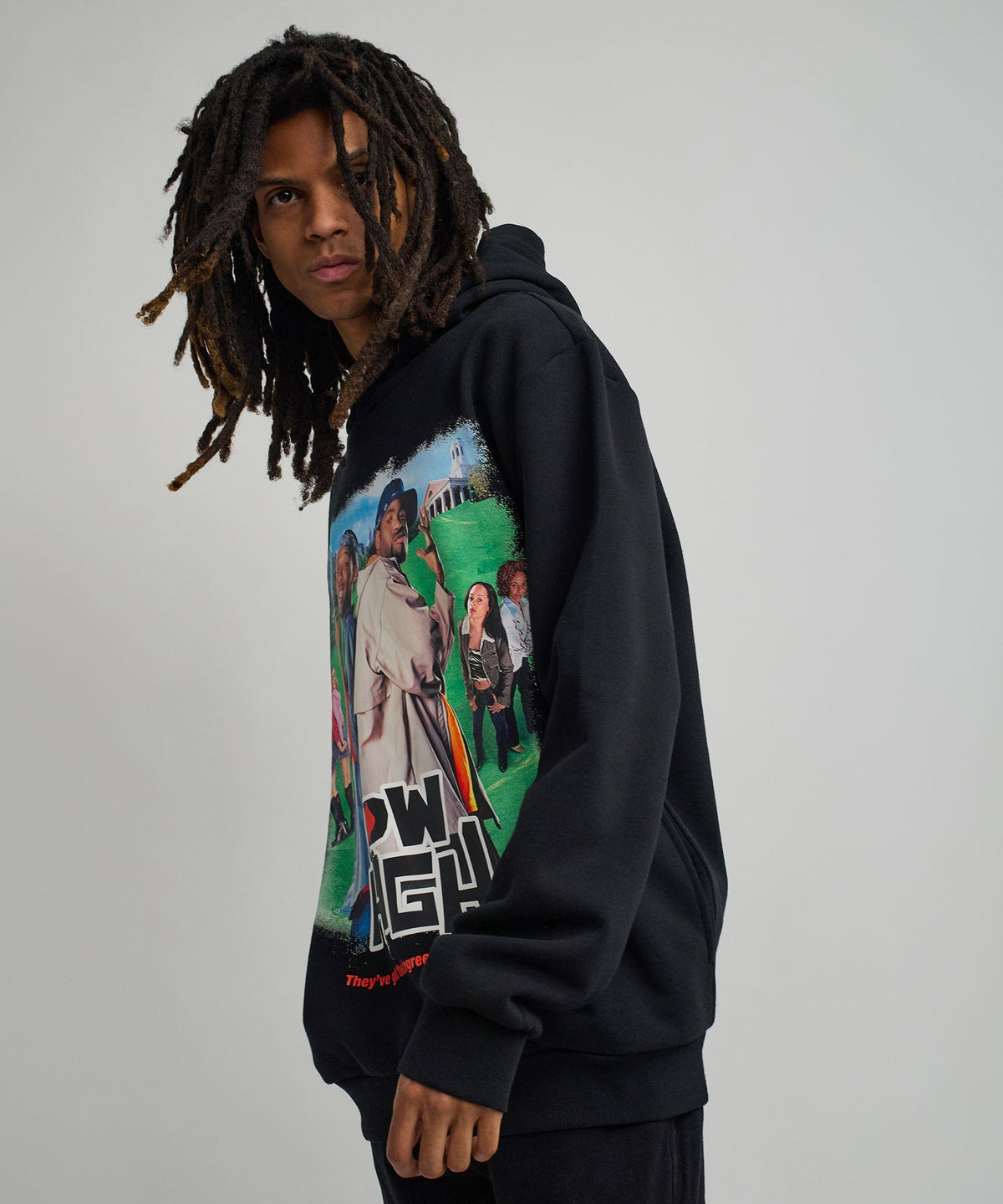 How High They've Got Their Degrees Graphic Hoodie - Black