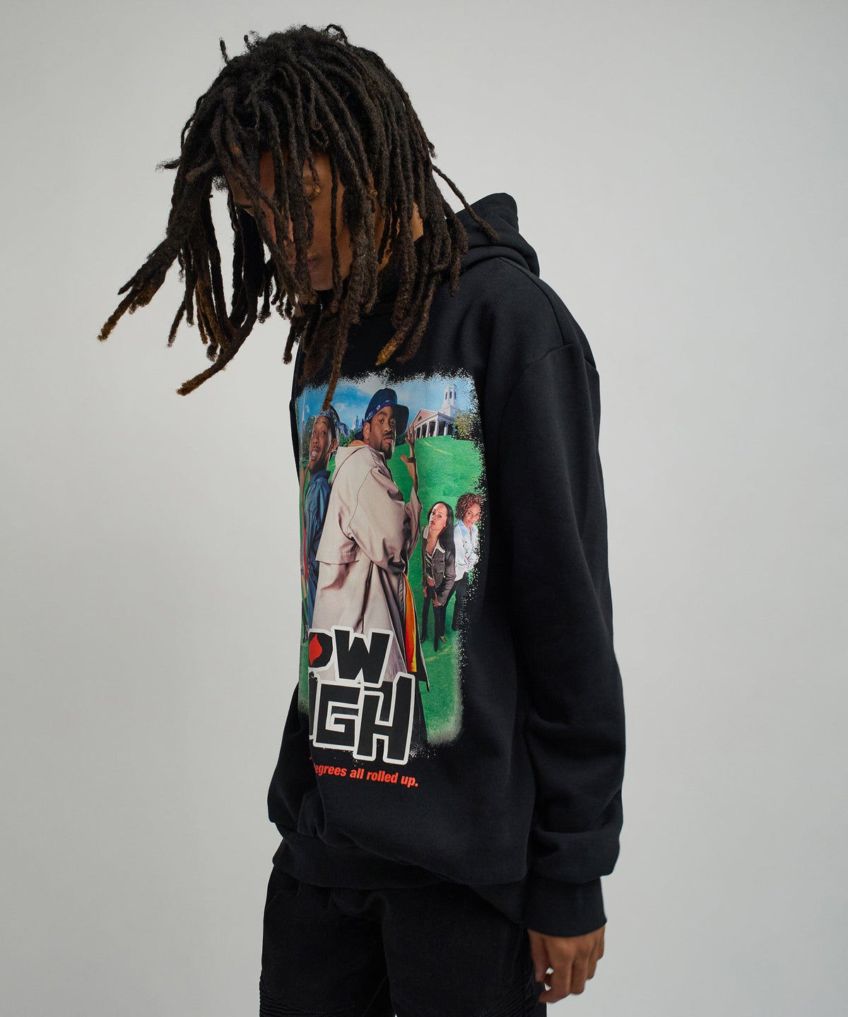 How High They've Got Their Degrees Graphic Hoodie - Black