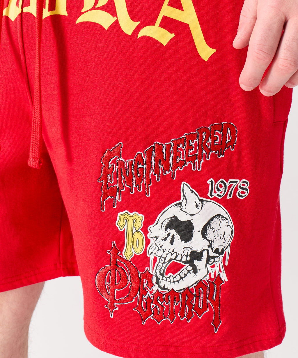 Mishka Old English Fleece Shorts - Red