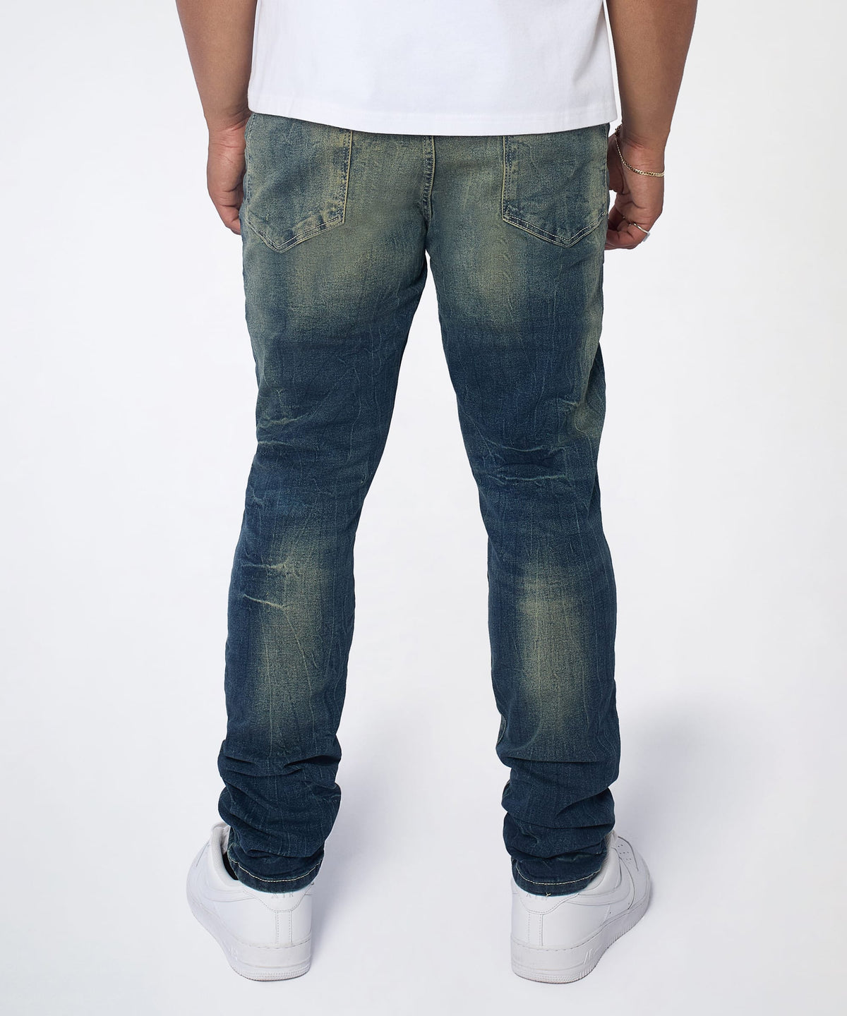 Men's Skinny Ripped Denim Pant - Medium Blue
