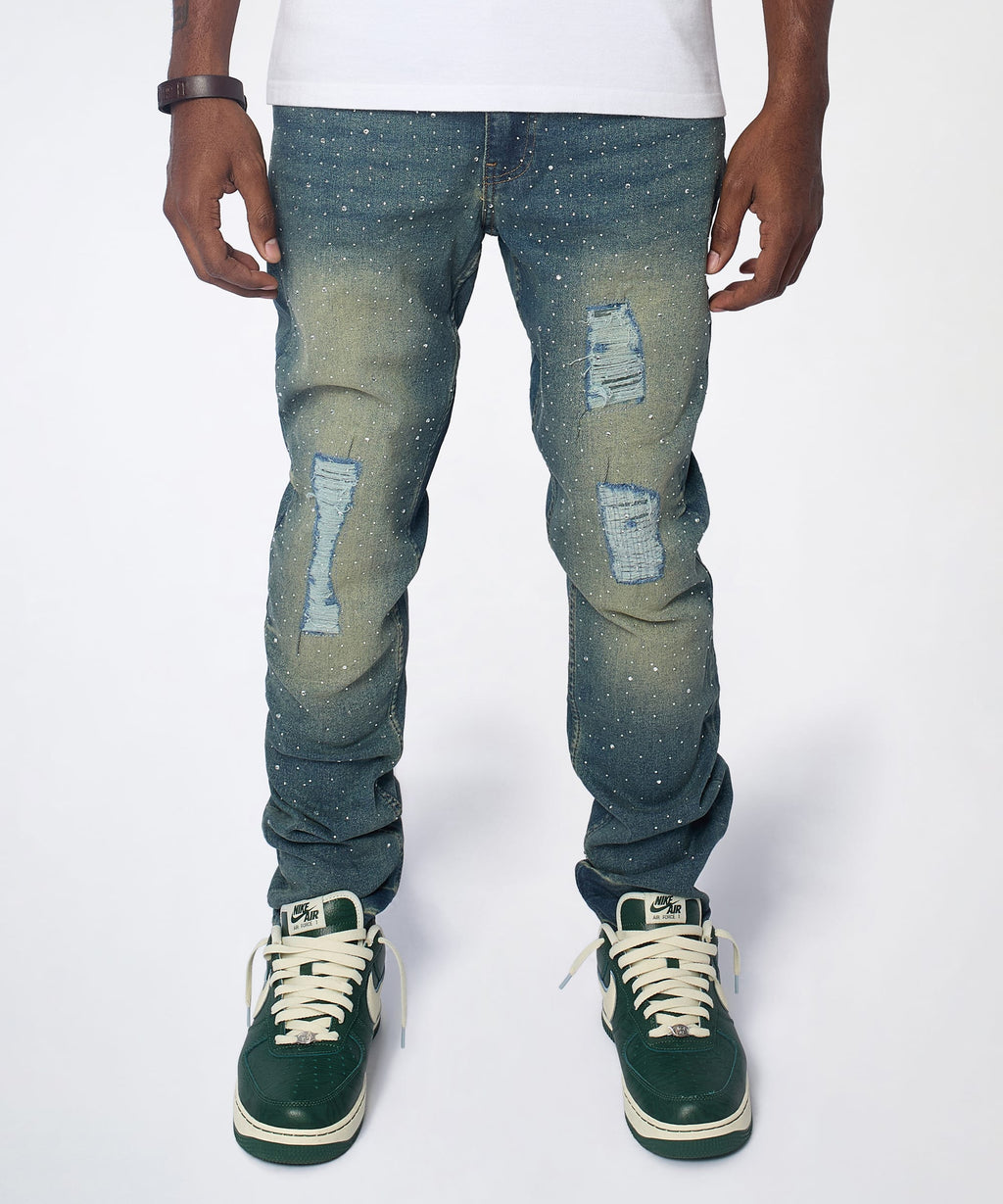 Grinder Distressed Skinny Jeans - Light Indigo