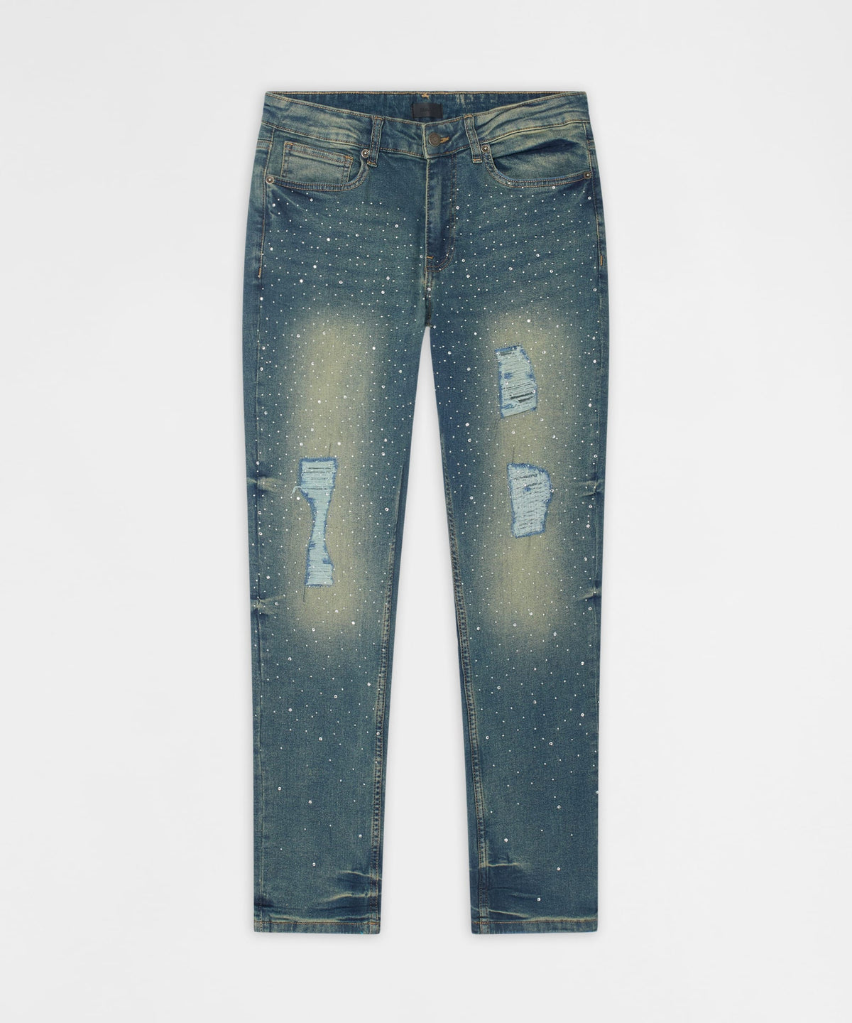 Grinder Distressed Skinny Jeans - Light Indigo