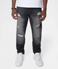Frosted Distressed Skinny Jeans - Grey