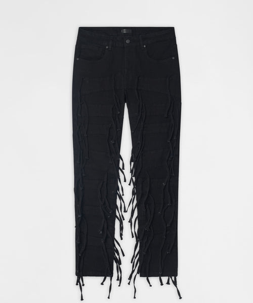 Fringe Skinny Jeans - Black