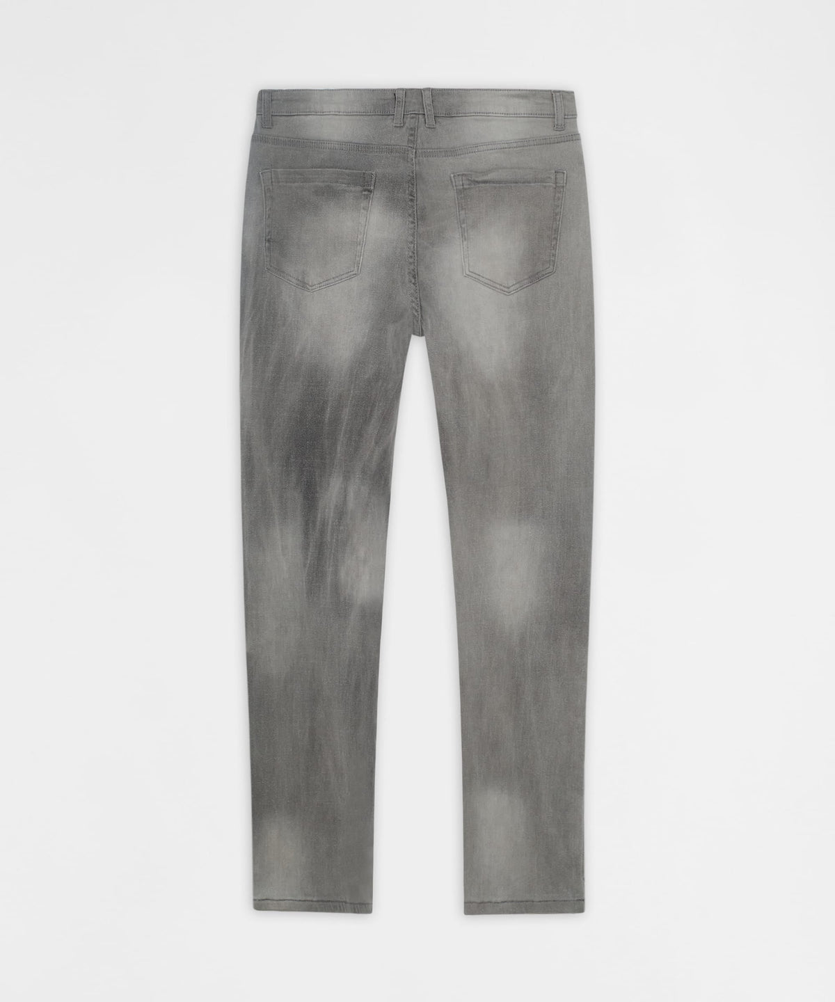 Floral Rhinestone Distressed Skinny Jeans - Grey