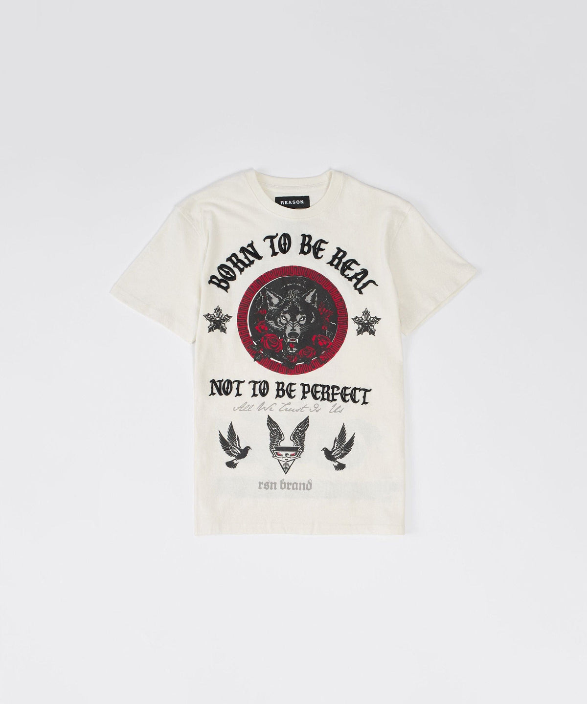 Kids Trust No 1 Embroidered Short Sleeve Tee - Cream