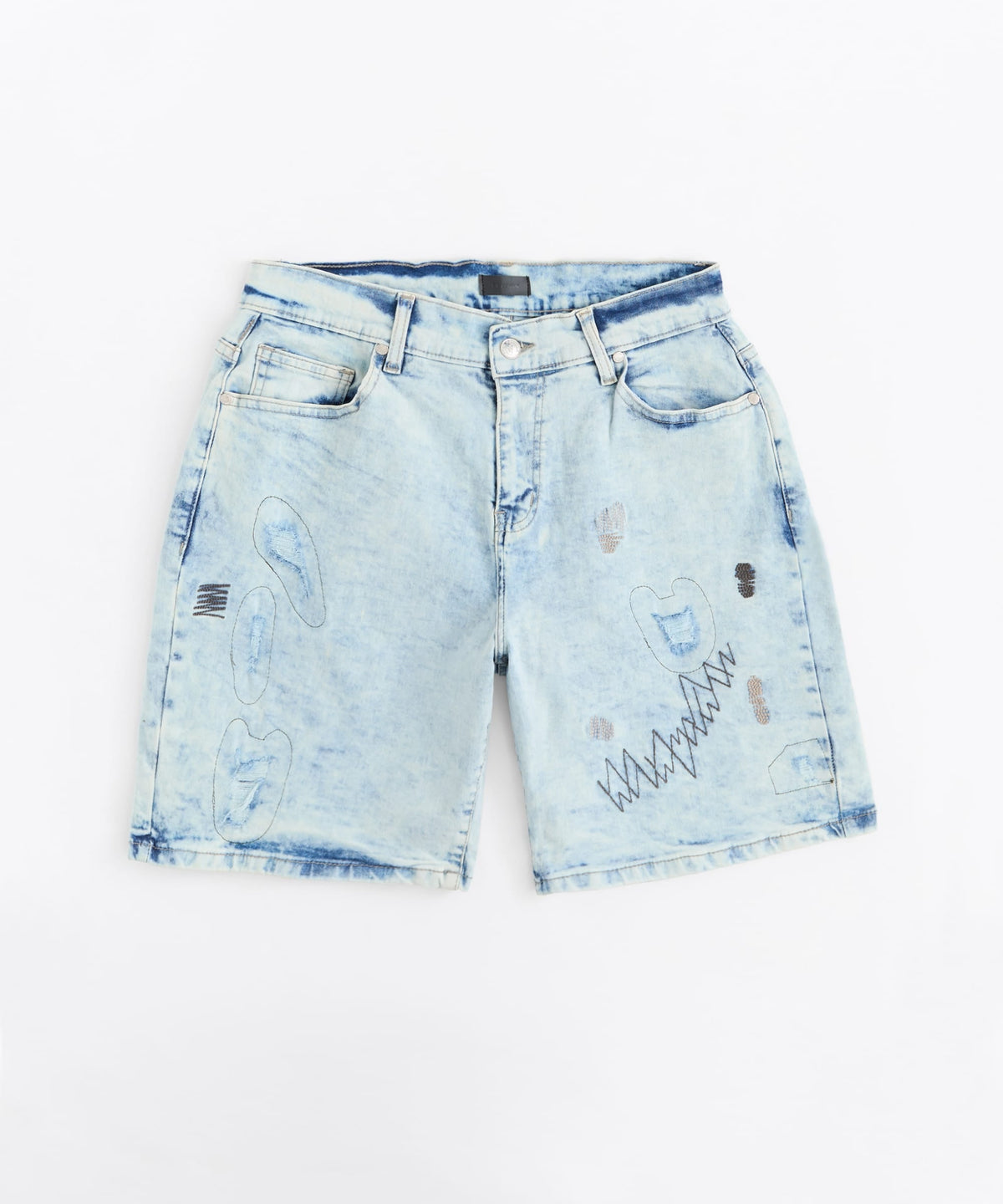 Kids K' Andre Distressed Denim Short - Light Blue